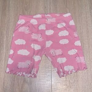 Carter’s girls 4T pink sheep print pajama shorts